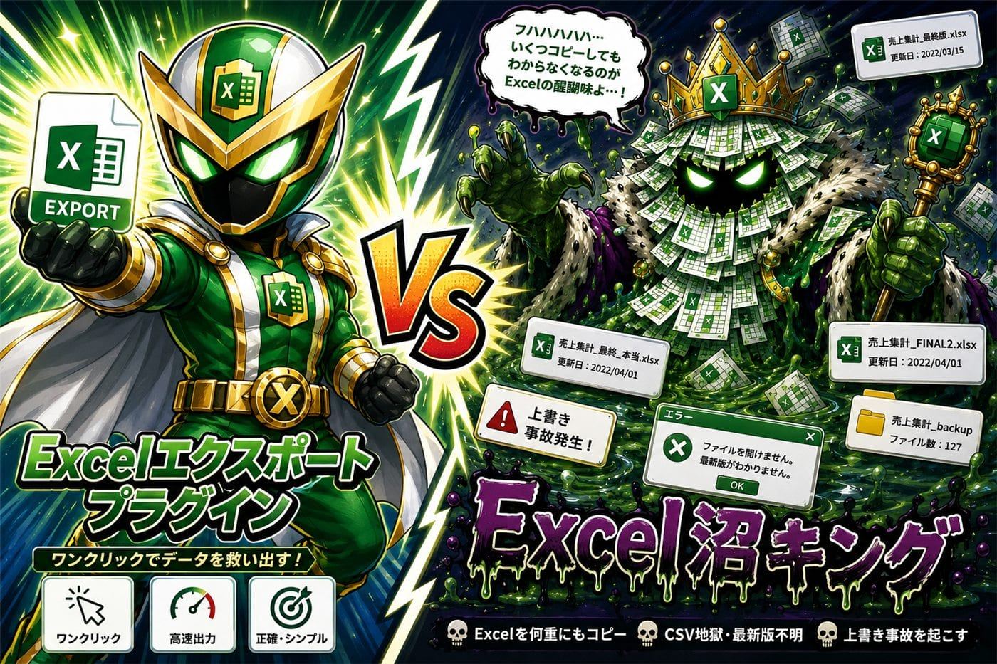 Excelエクスポートプラグイン VS Excel沼キング